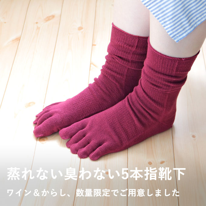 シルクと綿の五本指靴下【絹木綿】