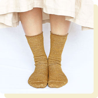 内側シルクのふんわりウールソックス