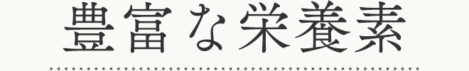 豊富な栄養素