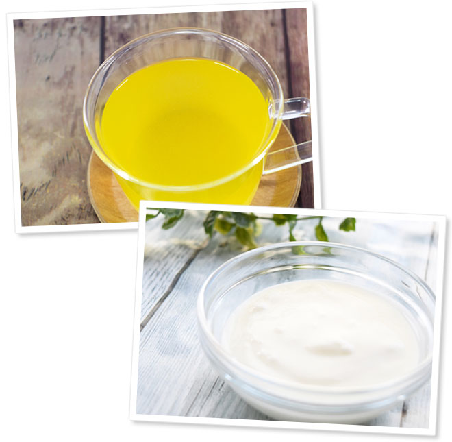 ホットシークワーサーとヨーグルト