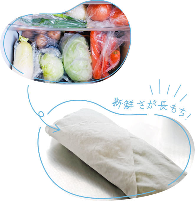 はぐくむさらしで野菜を包んで保存