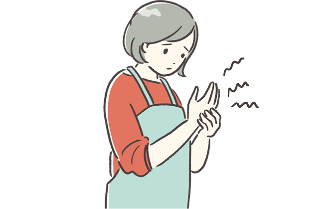 手荒れに悩む女性