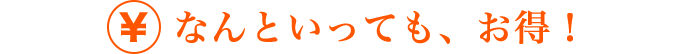 なんといっても、お得！
