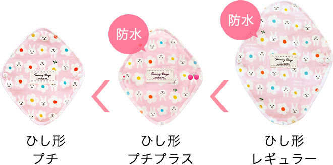 ひし形プチ＜ひし形プチプラス＜ひし形レギュラー