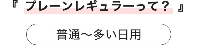 プレーンレギュラーって？