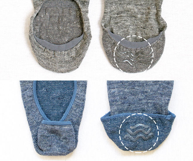 リネンのフットカバー滑り止め