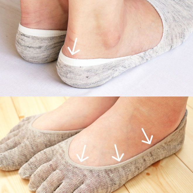 リネンのフットカバーゴム