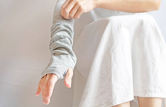 涼やかリネンのアームカバー（UVカット）