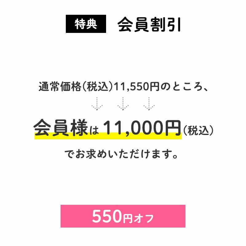 特典その2
通常価格(税込)11,550円のところ
会員様限定11,000円
550円オフ